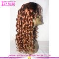 China Qingdao factory 100% brazilian virgin remy human hair glueless two tone color 1b/30 lace wig